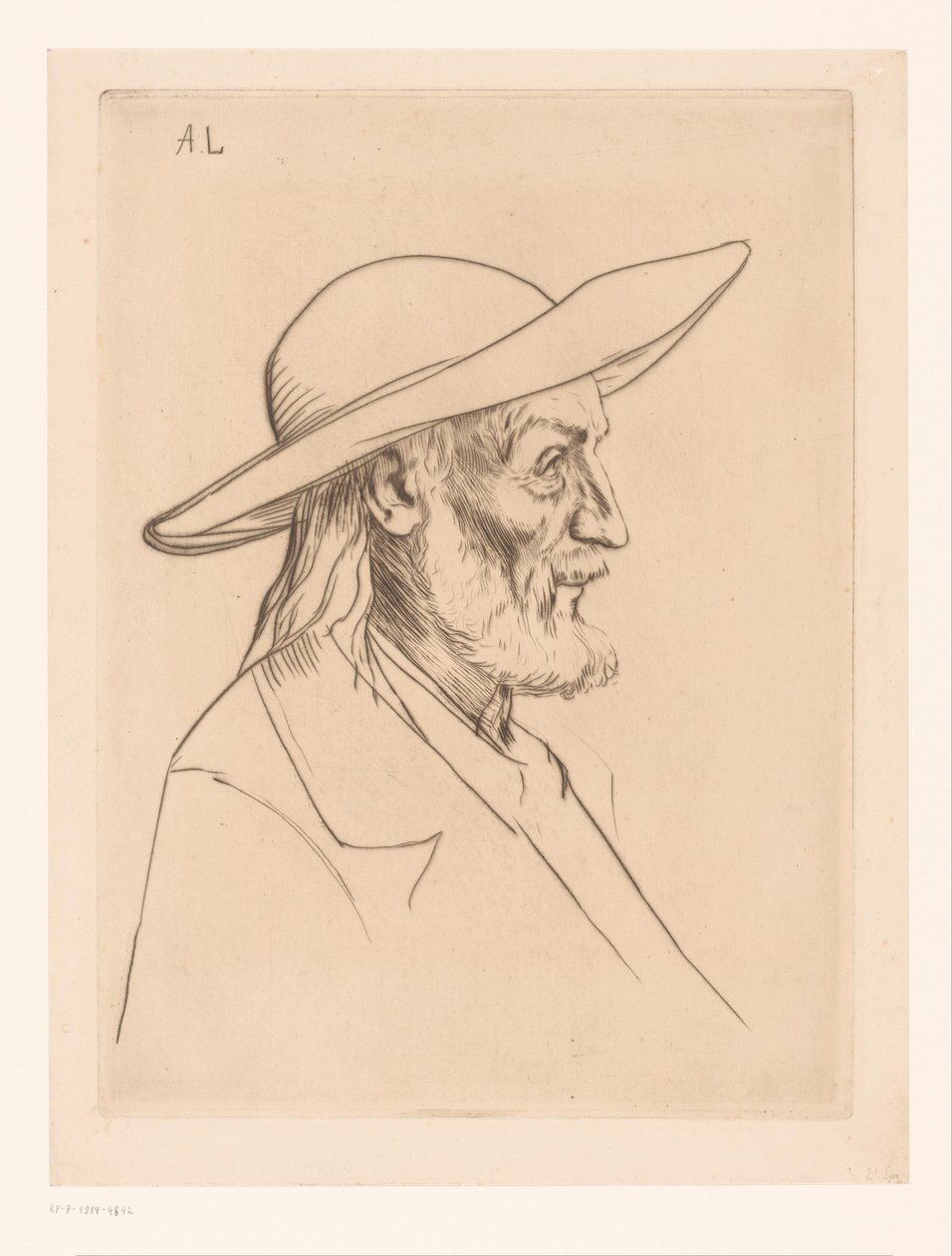Bretonlu adam çapa Breton köylü koyar by Alphonse Legros