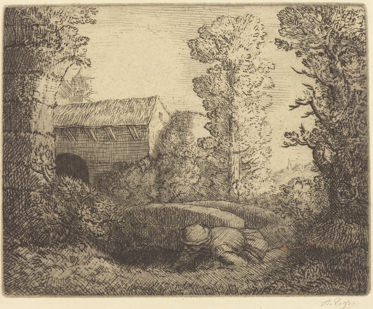 Değirmende Köprü (Le pont du moulin) by Alphonse Legros