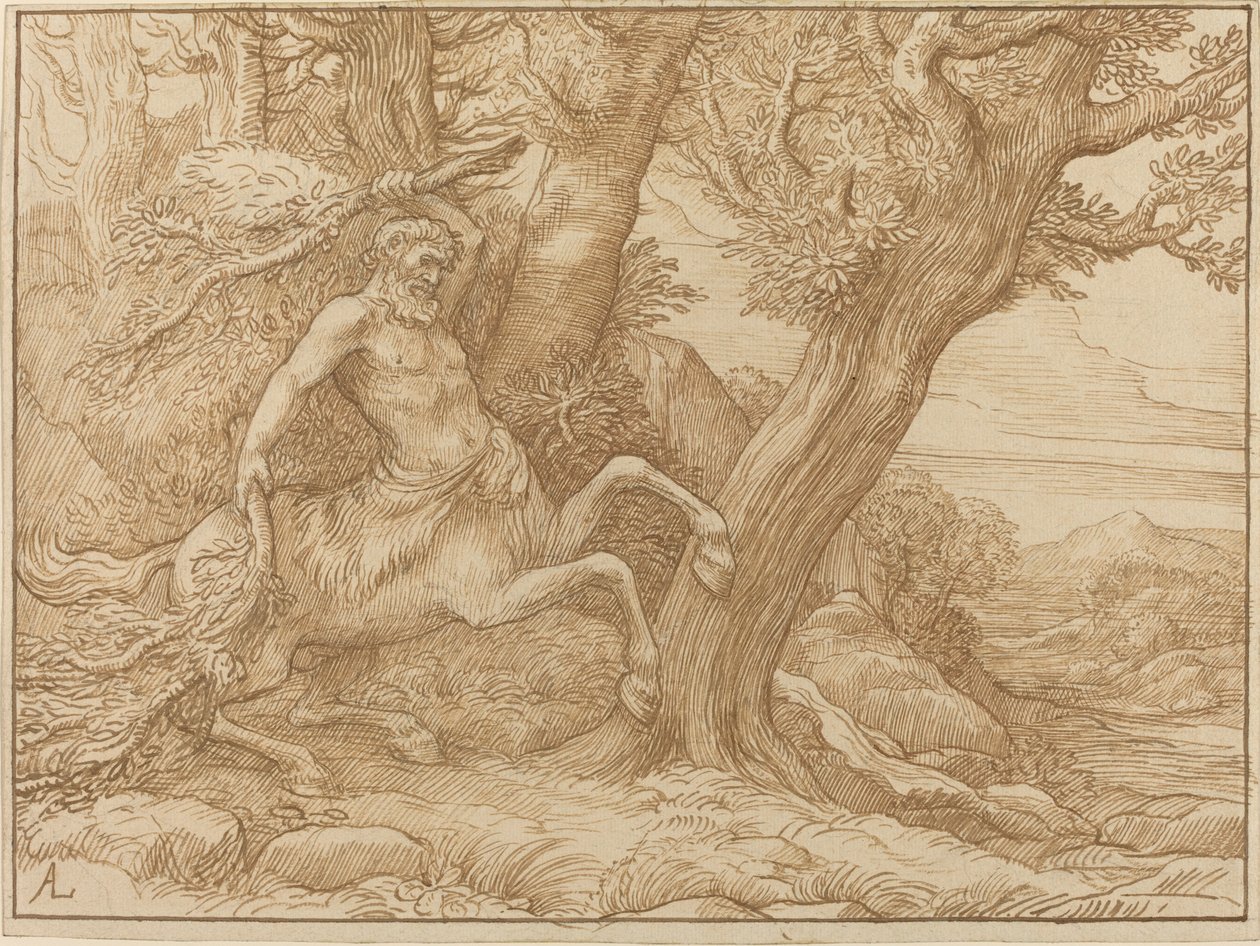 Dalları olan Centaur by Alphonse Legros