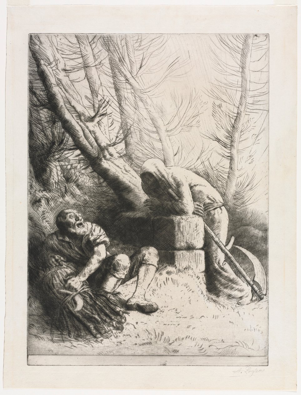 Ölüm ve Oduncu, 1881. by Alphonse Legros