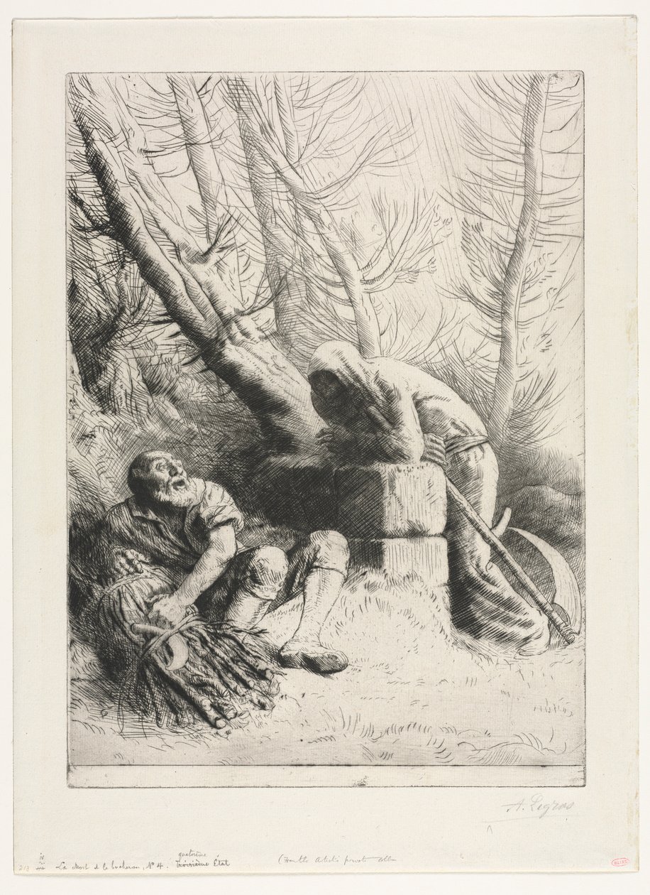 Ölüm ve Oduncu, 1881. by Alphonse Legros