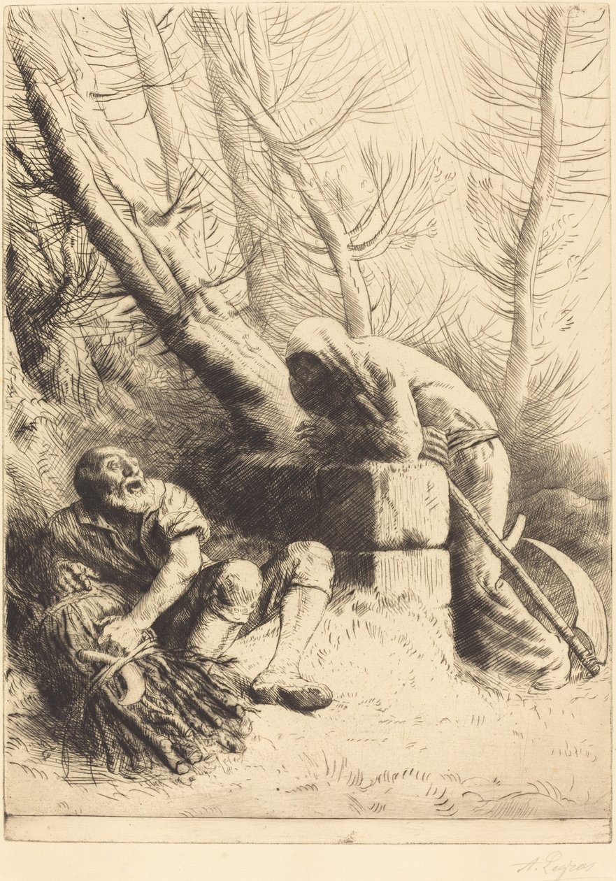 Ölüm ve Oduncu, 4. levha La mort et le bucheron. by Alphonse Legros