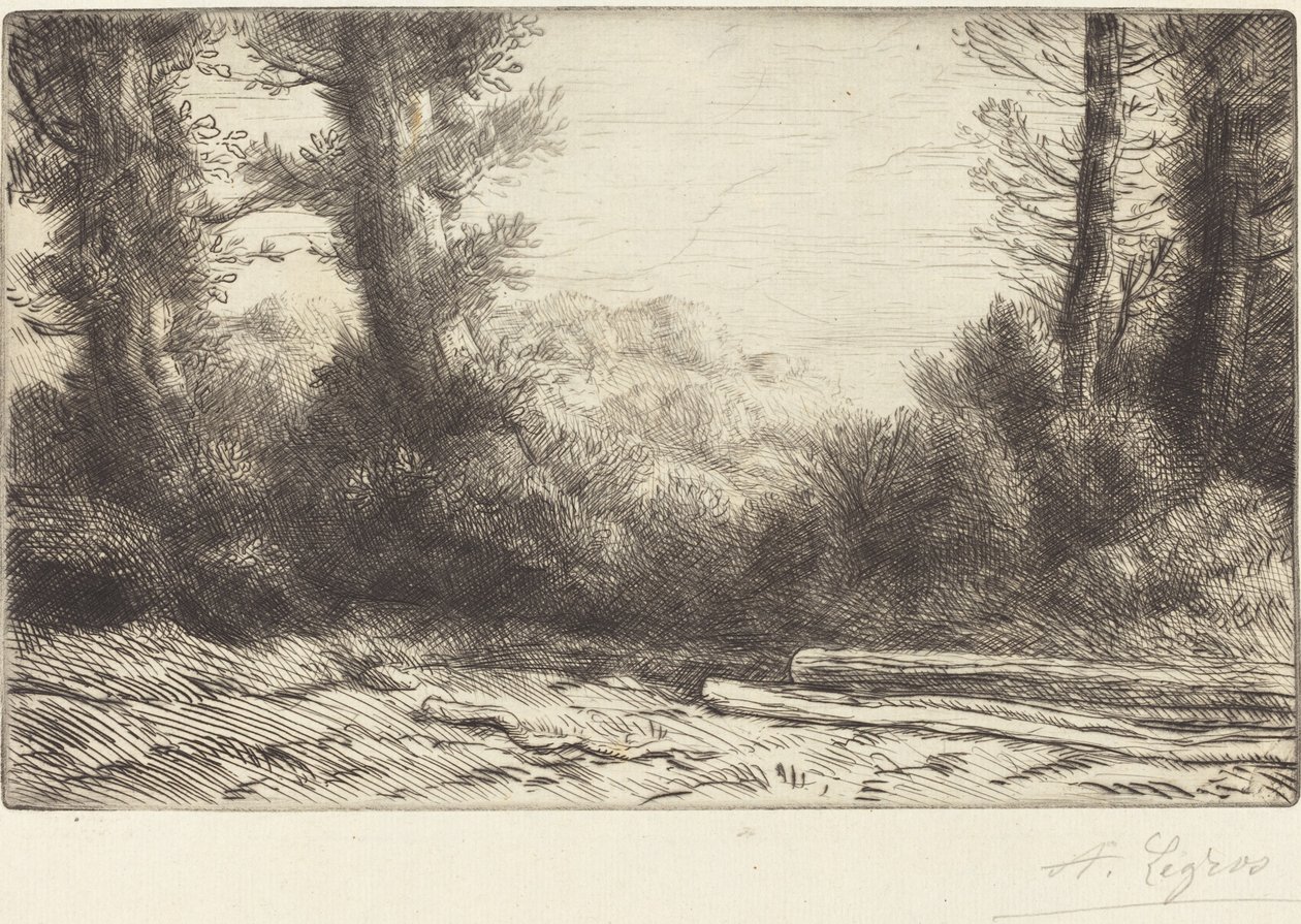 Bir Ahşap Ağaç İşlemenin Kenarı. by Alphonse Legros