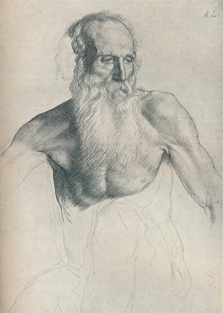 Uzun Sakallı Yaşlı Adamın İncelenmesi, c1895, 1923 by Alphonse Legros