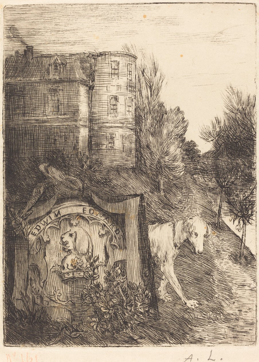Ekslibris Edwin Edwards by Alphonse Legros