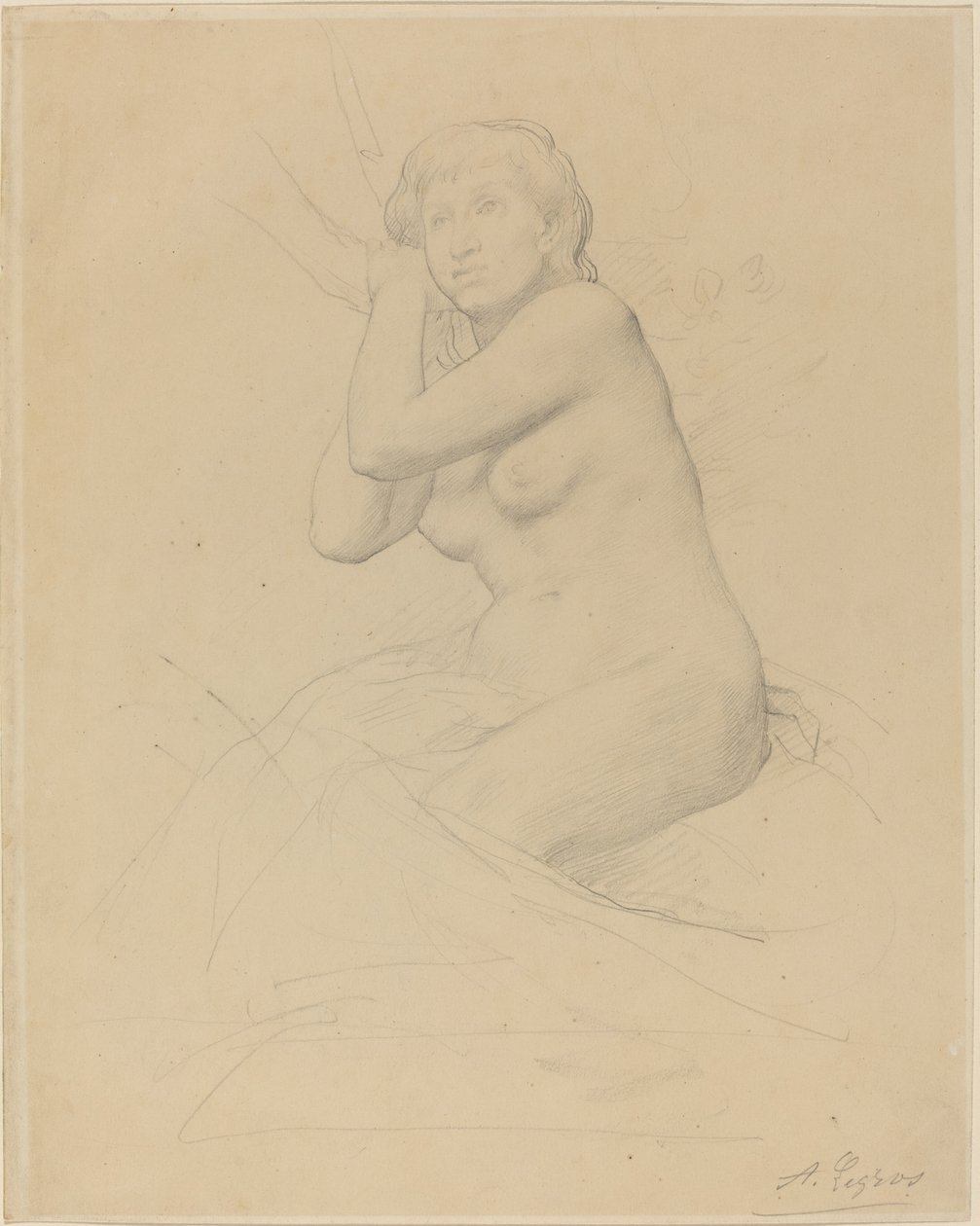 Kadın Çıplak Oturmuş by Alphonse Legros
