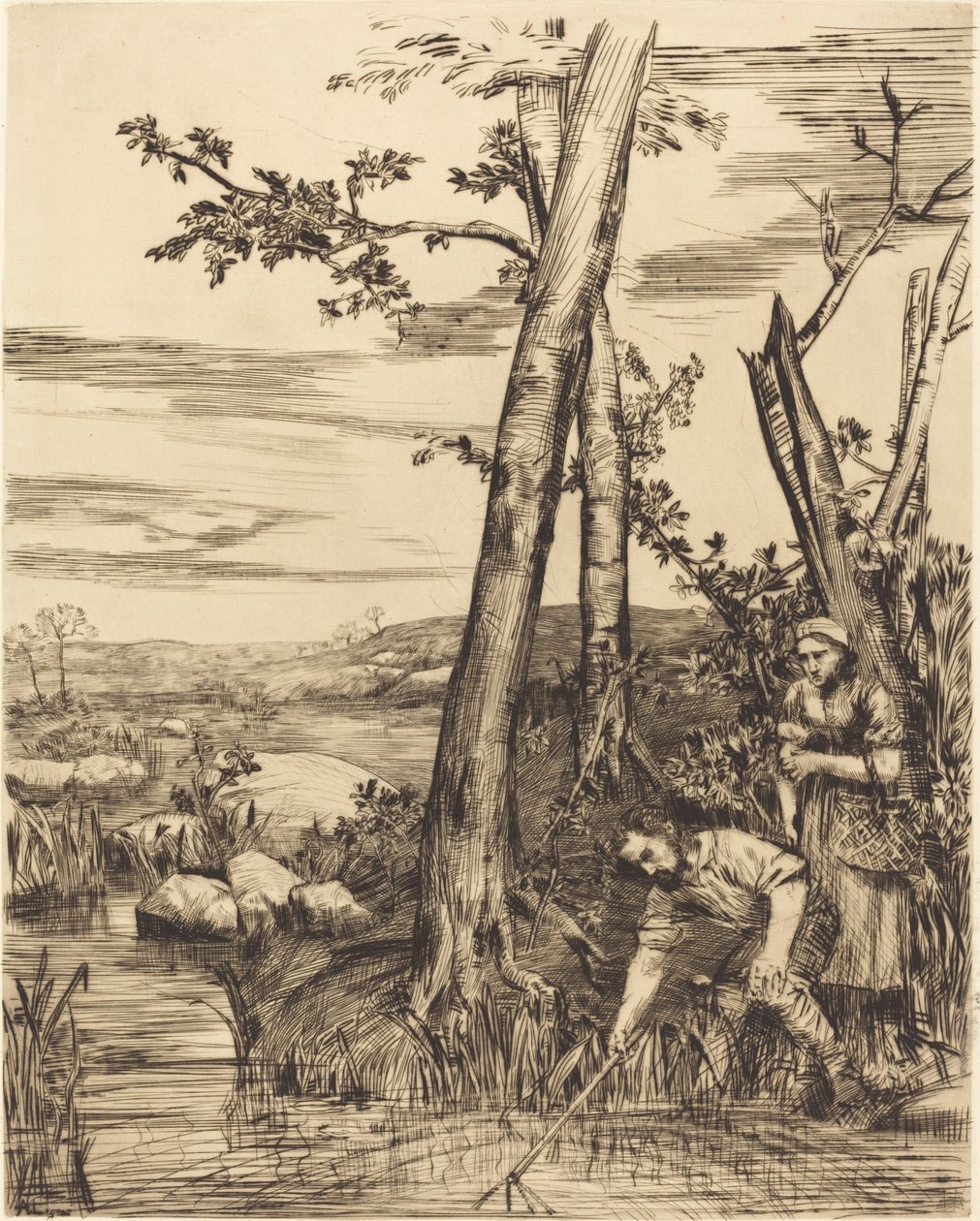 Kerevit için Balık Tutma by Alphonse Legros