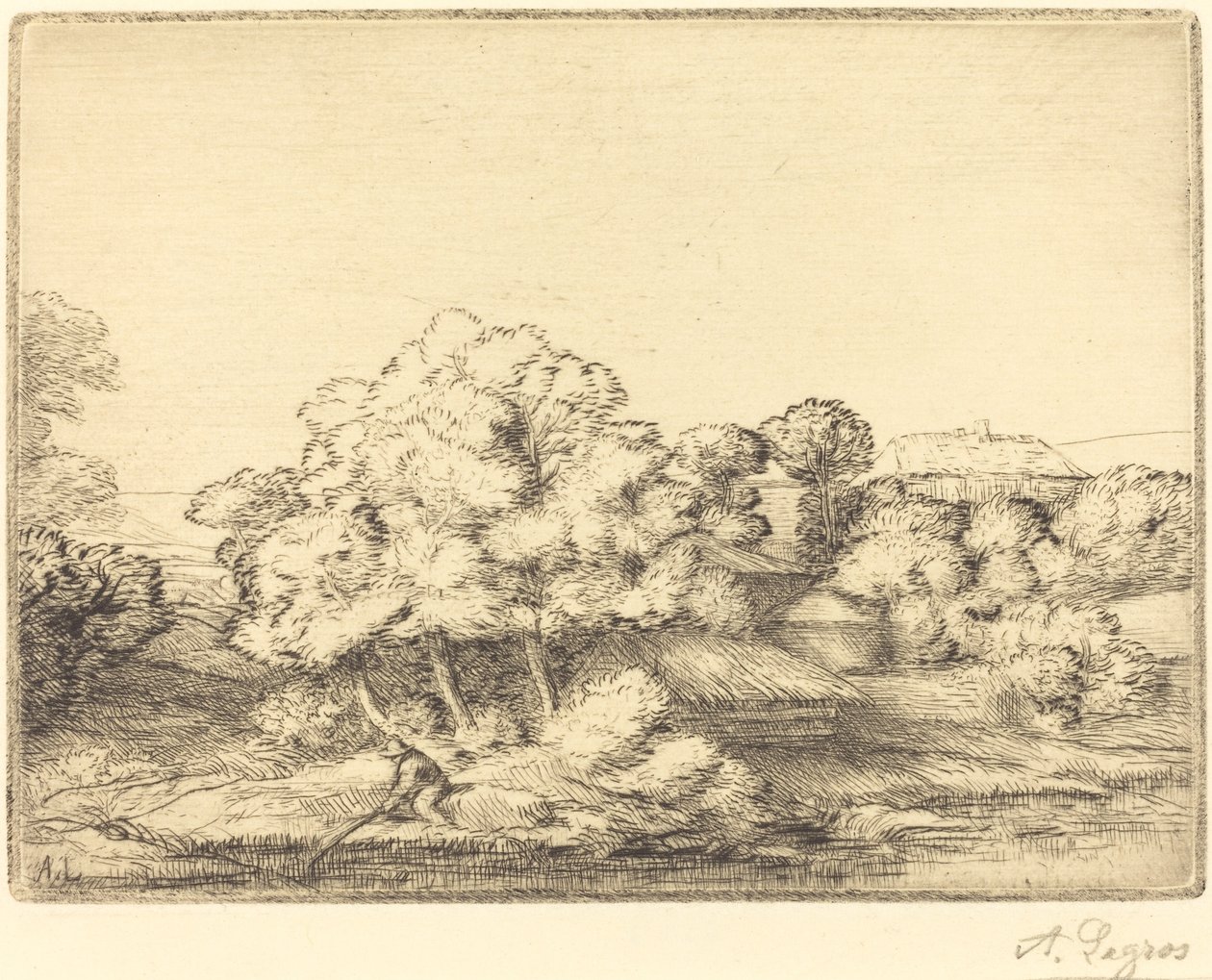 Gölün yakınında Hamlet by Alphonse Legros