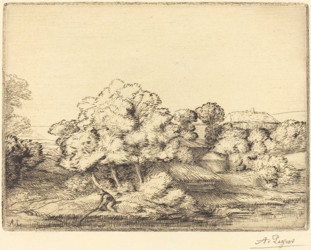 Gölün yakınında Hamlet by Alphonse Legros