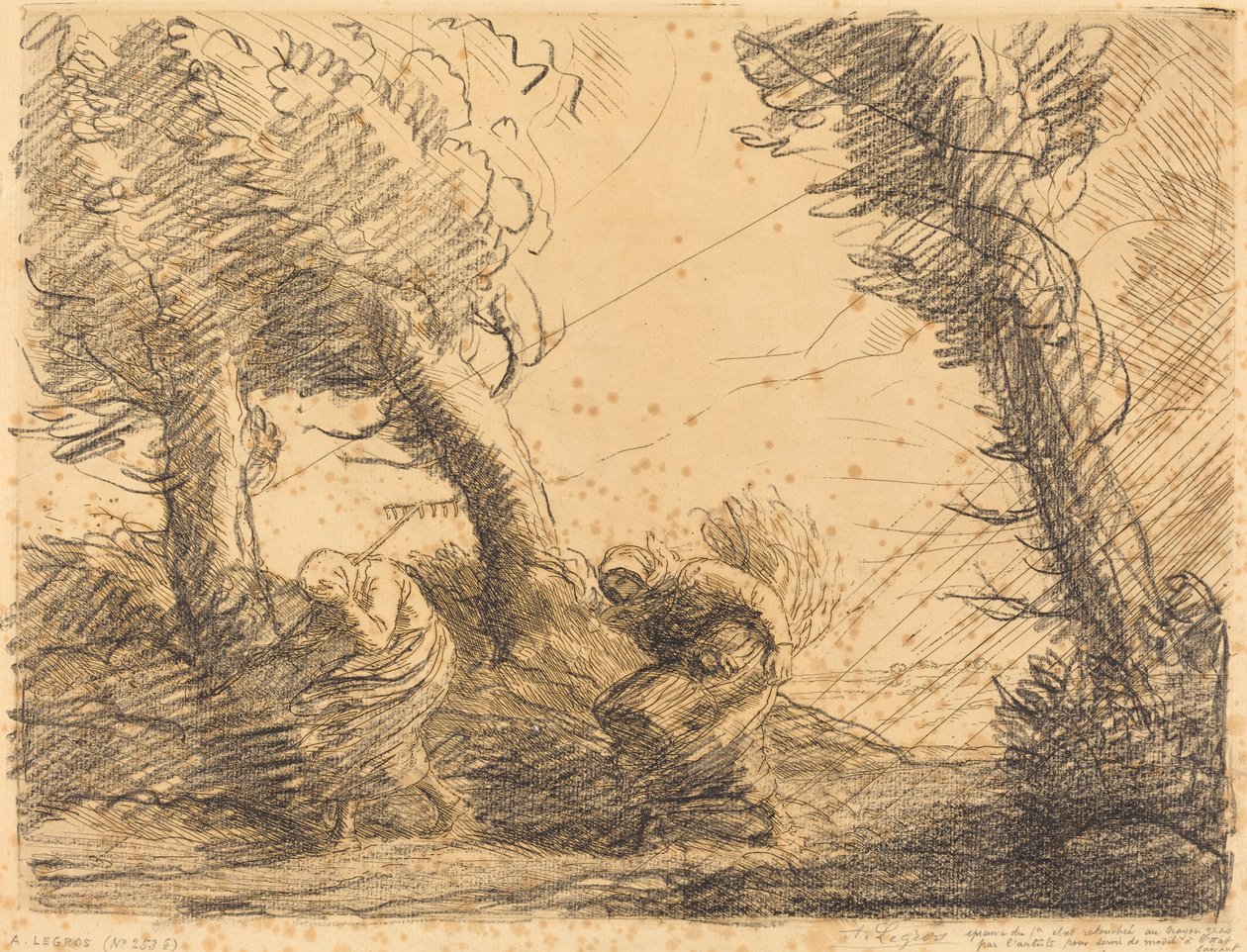 Hasatçılar Fırtınadan Şaşırdı by Alphonse Legros