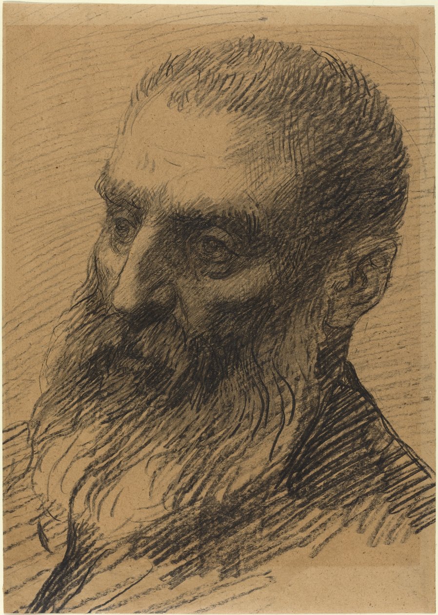 Sola bakan bir adamın başı by Alphonse Legros