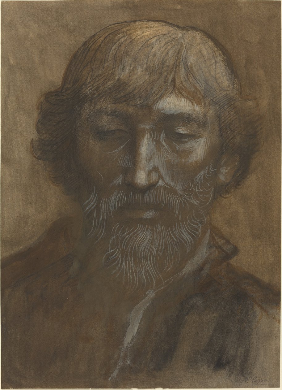 Bir Adamın Başı, Tam Yüz by Alphonse Legros