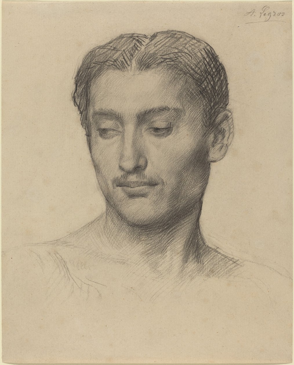 Genç Bir Adamın Başı by Alphonse Legros