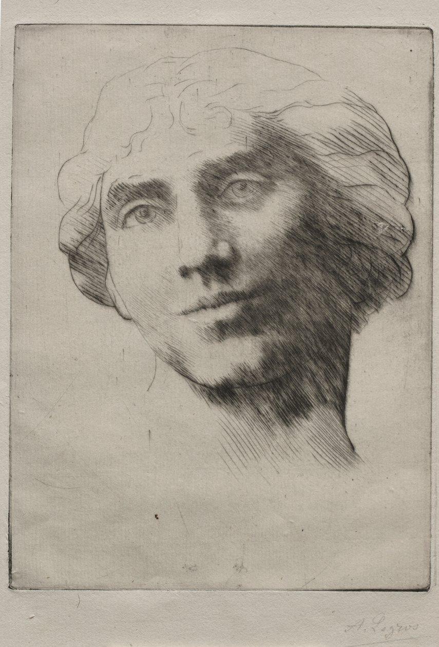 Genç Bir Kadının Başı by Alphonse Legros