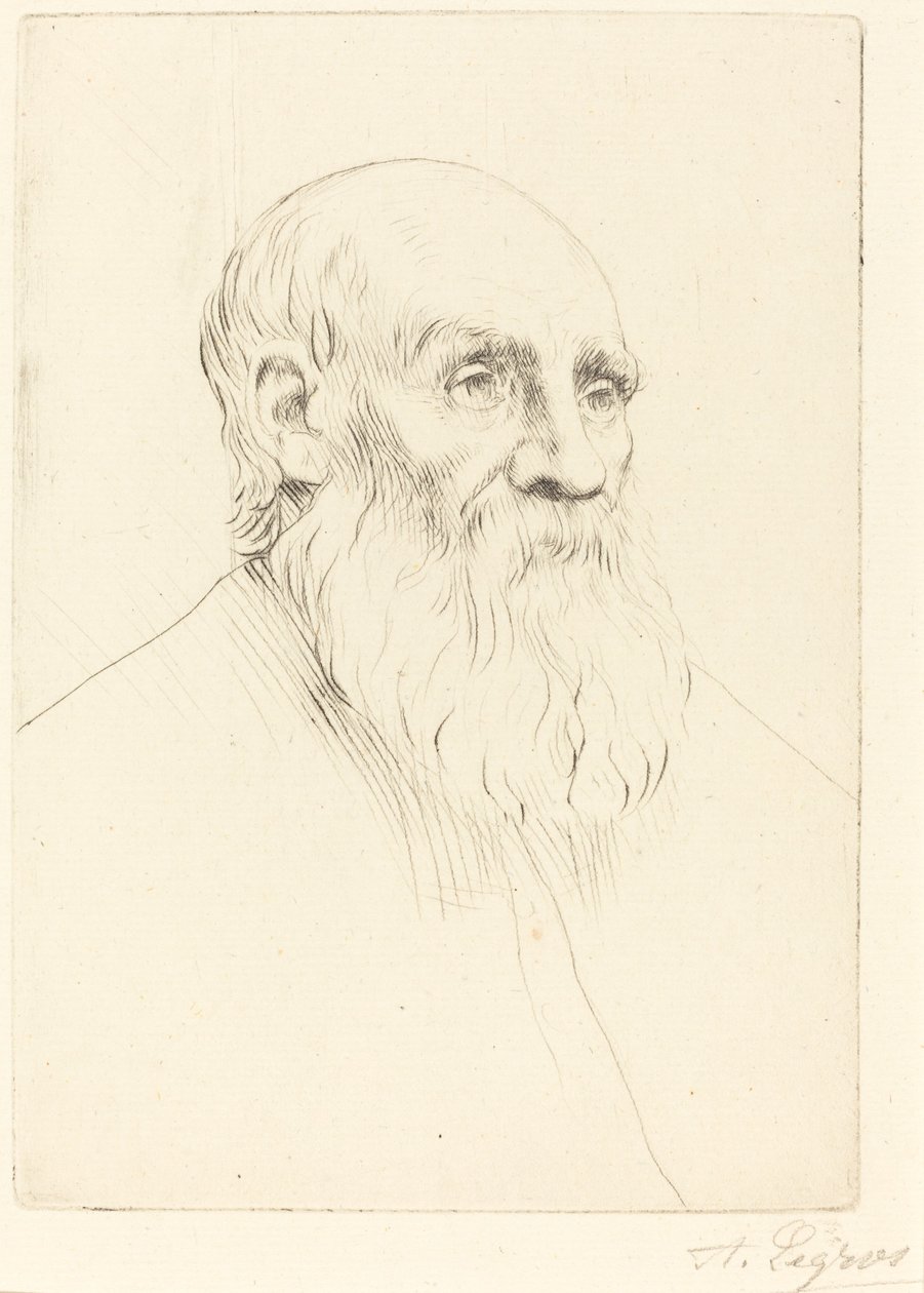 Yaşlı Bir Adamın Başı (Etude de tete) by Alphonse Legros