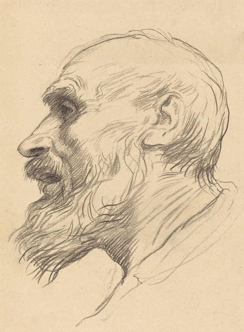 Yaşlı Bir Adamın Başı by Alphonse Legros