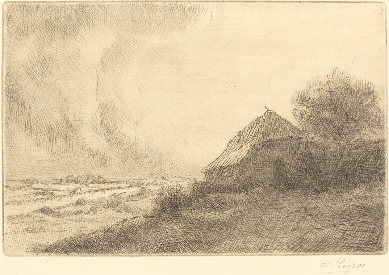 Bir Yamaçta Hovel (Masure sur la colline) by Alphonse Legros