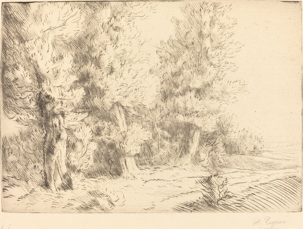 Fontainebleau Ormanında, Fontainebleau Ormanında. by Alphonse Legros