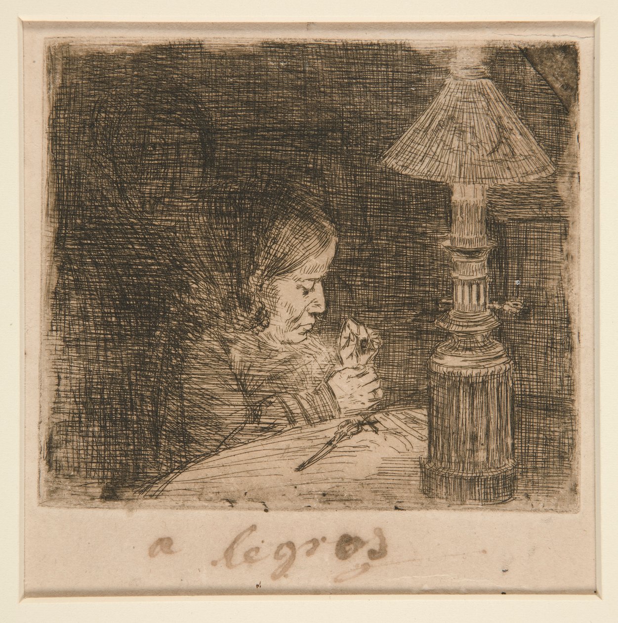 La Couseuse (Dikişçi Kadın) by Alphonse Legros