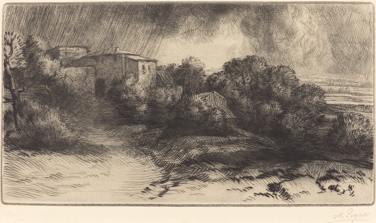 Bir Fırtınada Brieux'de Çiftlik by Alphonse Legros