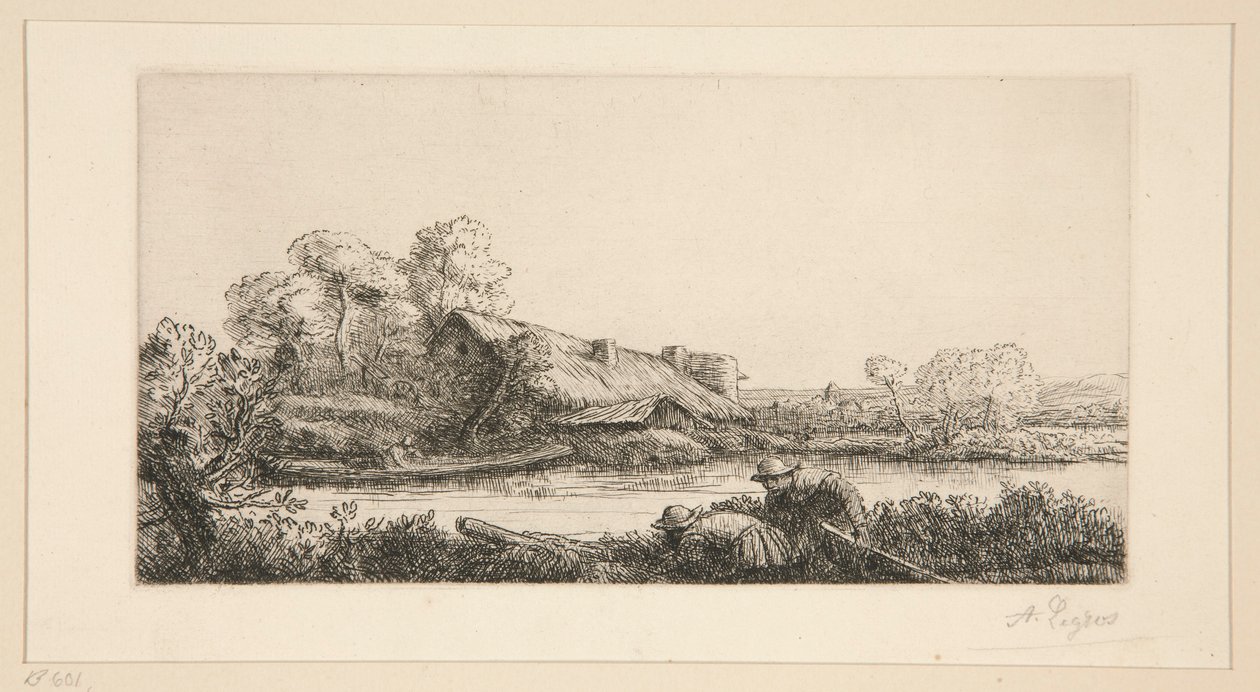 Nehirdeki Çiftlik: Akşam Etkisi by Alphonse Legros