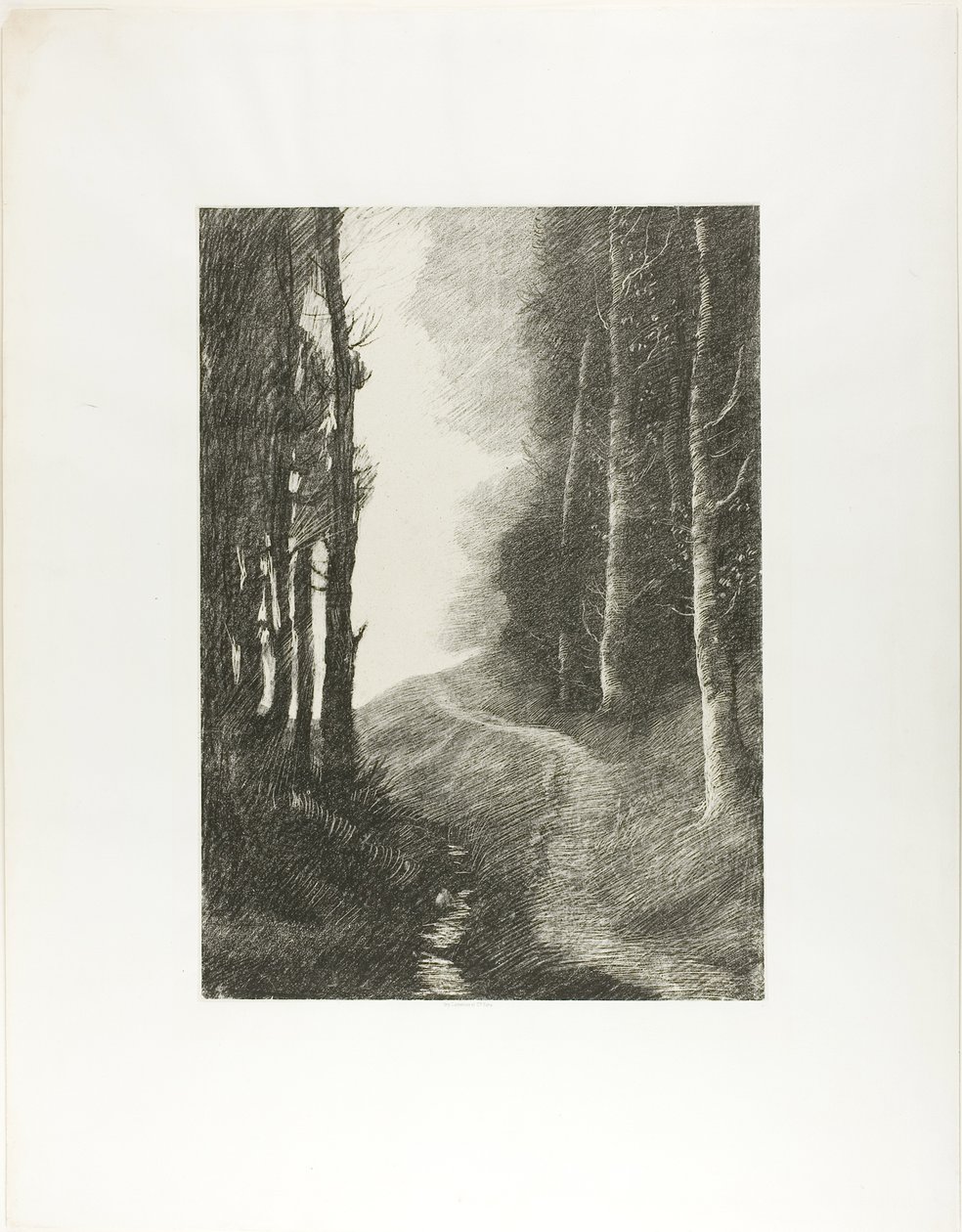 Huş Ağaçları ile Manzara by Alphonse Legros