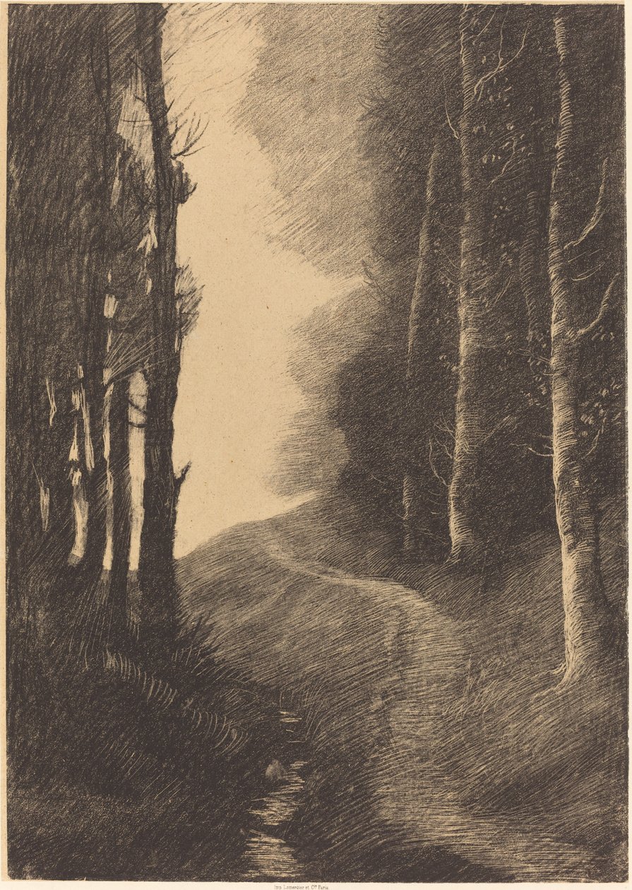 Huş Ağaçları ile Manzara by Alphonse Legros