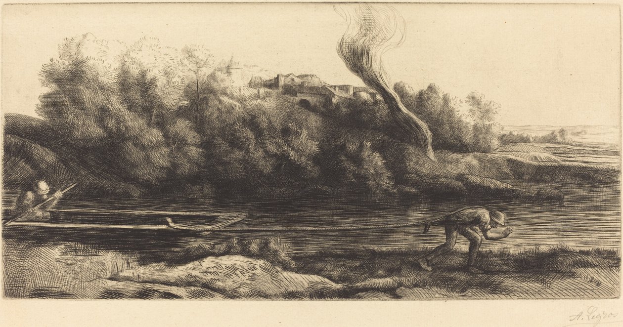 Tekneli Manzara, 2. plaka (Paysage au bateau) by Alphonse Legros
