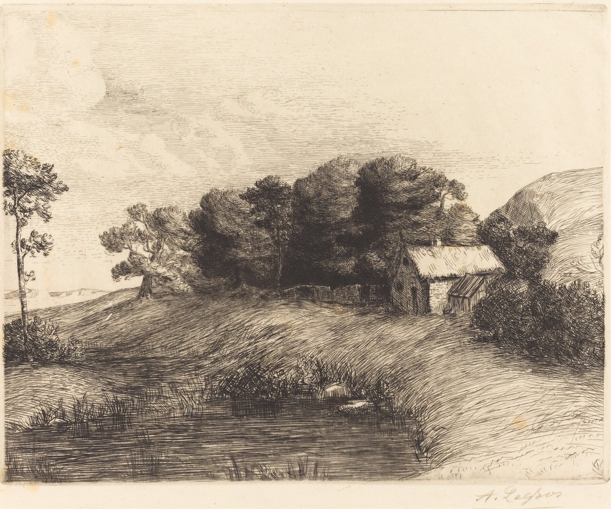 Göletli Manzara (Le paysage a la mare) by Alphonse Legros