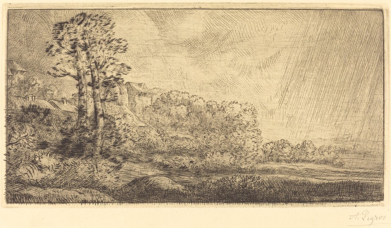 İki Ağaçlı Manzara İki ağaçlı manzara. by Alphonse Legros