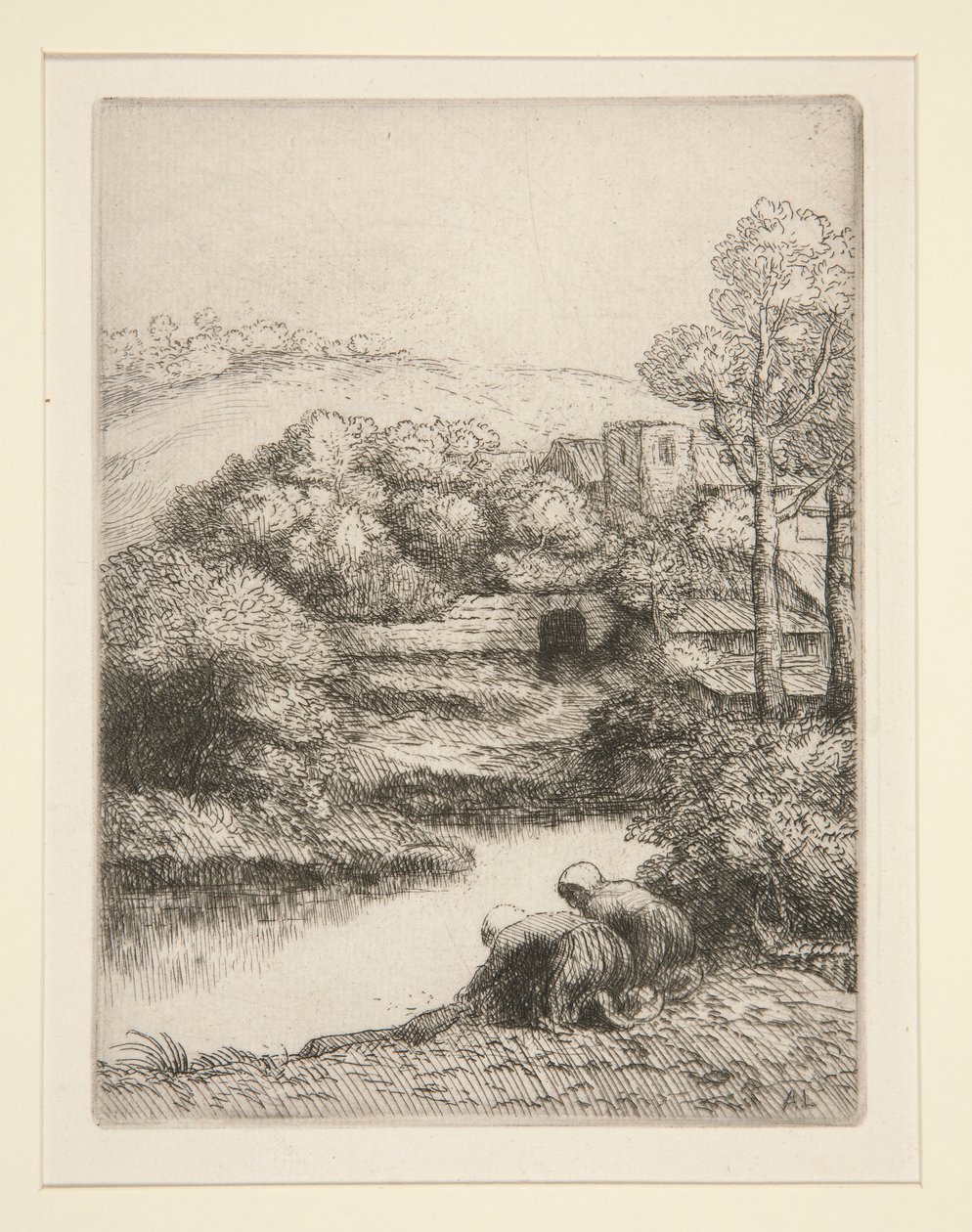 Çamaşırhane veya Çamaşırcı Kadın by Alphonse Legros