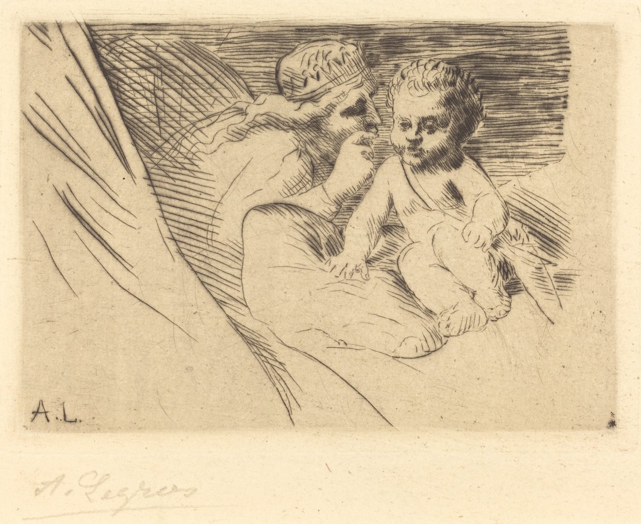 Mab ve Cupid (Mab ve Cupidon) by Alphonse Legros