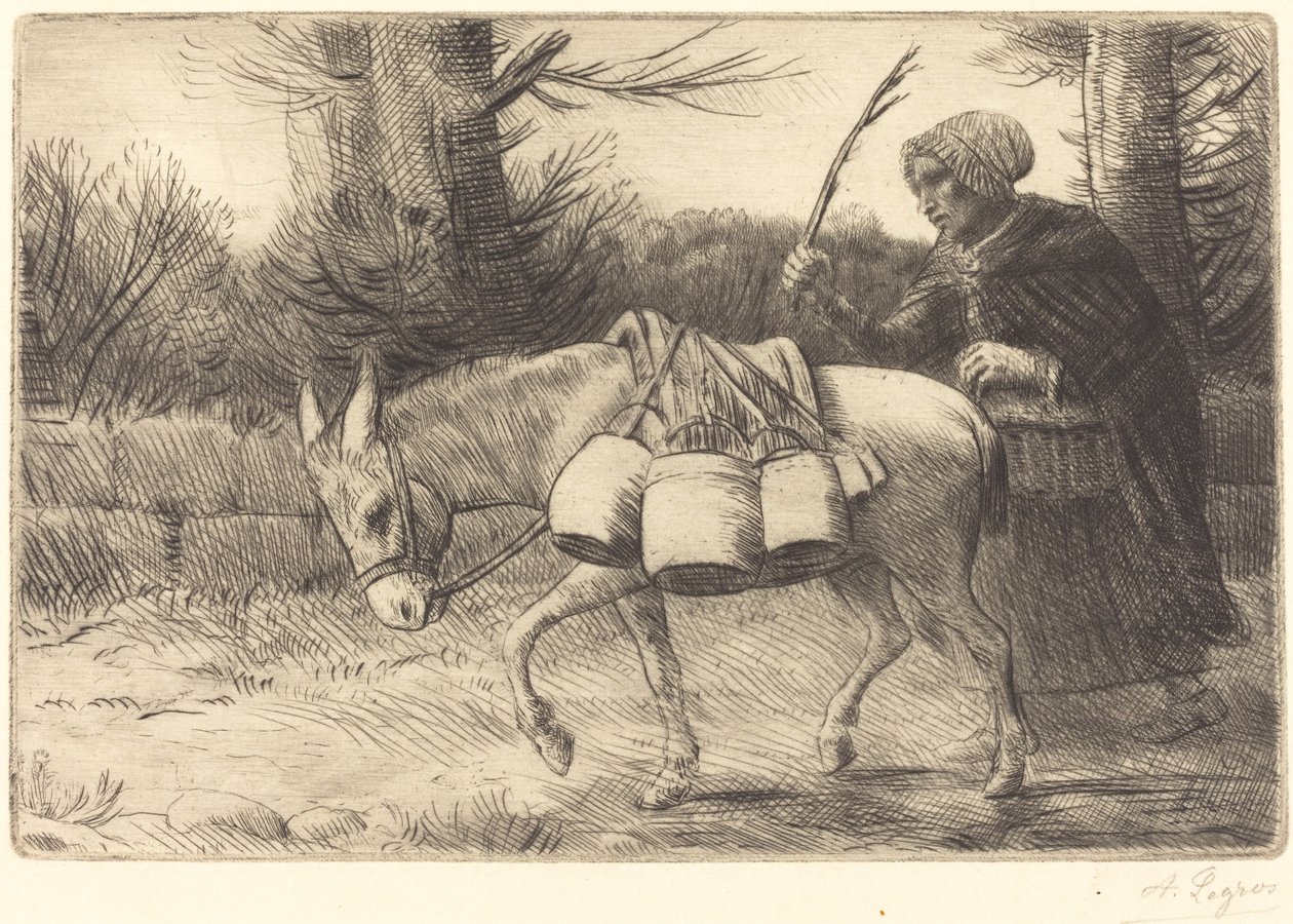 Boulogne Sütçü Kızı, 3. plaka (Laitiere a Boulogne) by Alphonse Legros