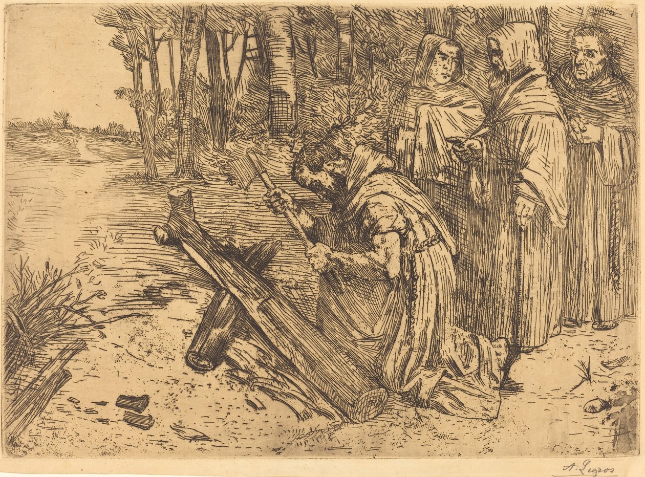 Odun Doğrayan Rahipler (Les moines bucherons) by Alphonse Legros