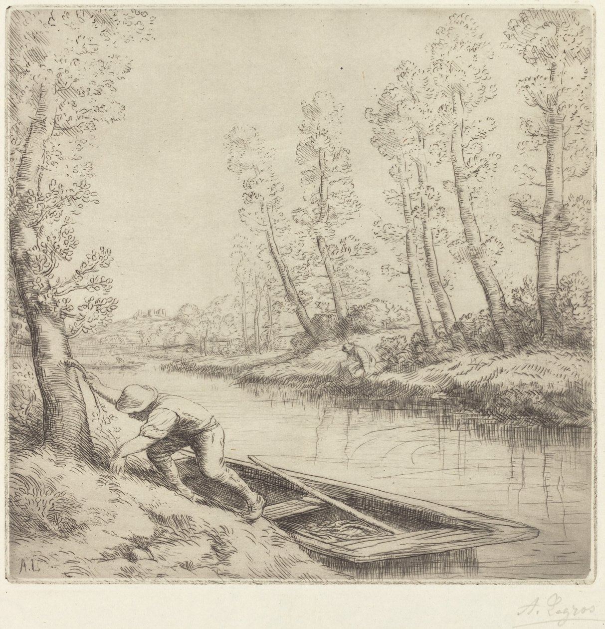 Nehir boyunca sabah by Alphonse Legros