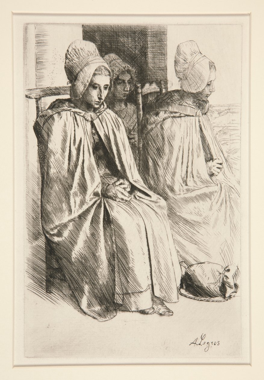 Boulogne Mahallesinde Köylü Kadınlar by Alphonse Legros