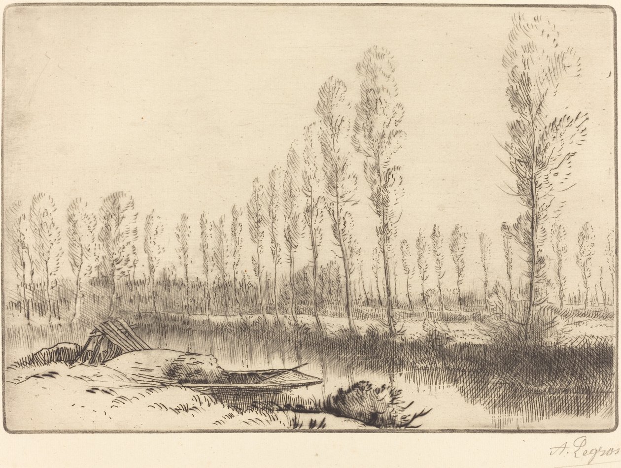 Amiens yakınlarındaki kavaklar by Alphonse Legros