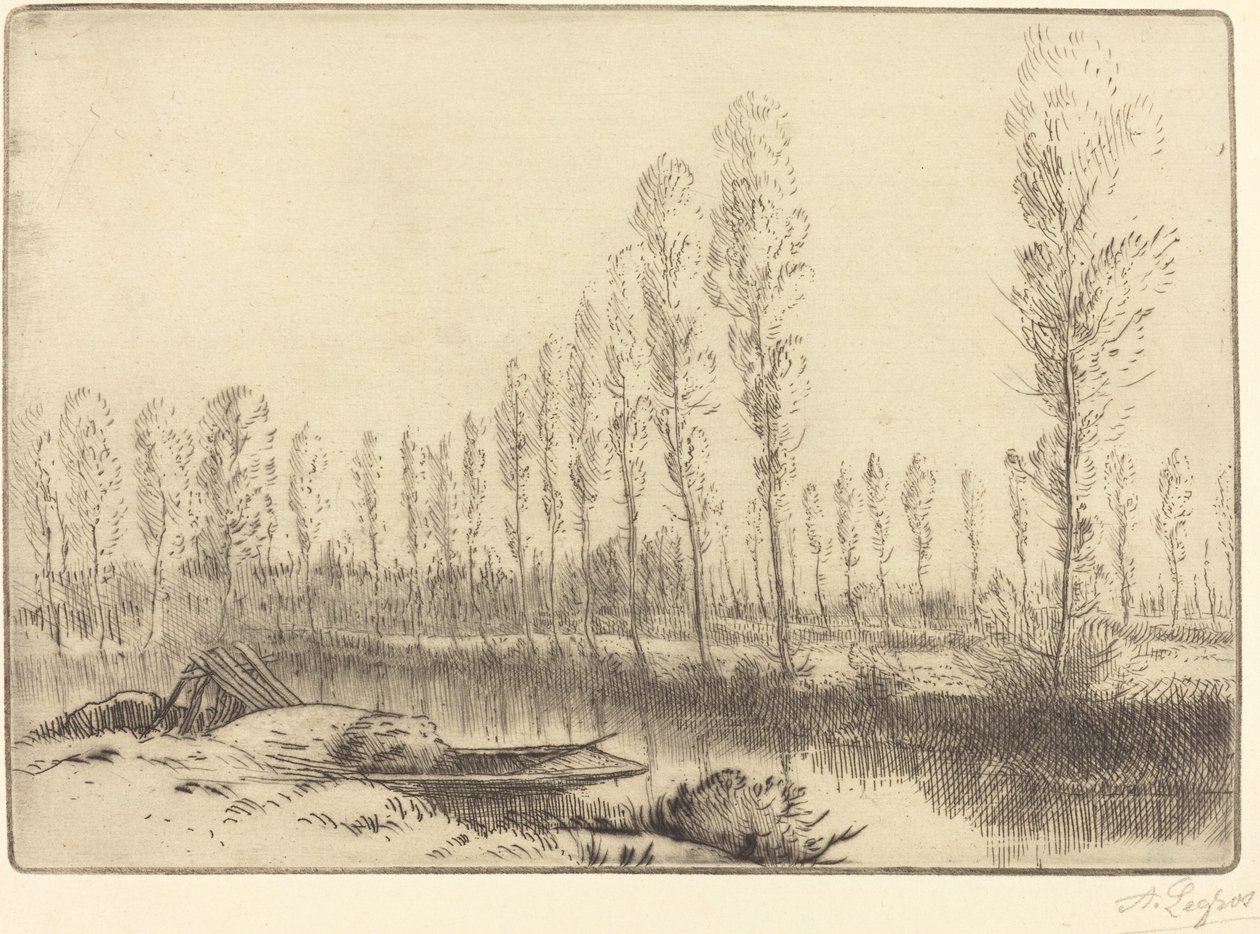 Amiens yakınlarındaki kavaklar by Alphonse Legros