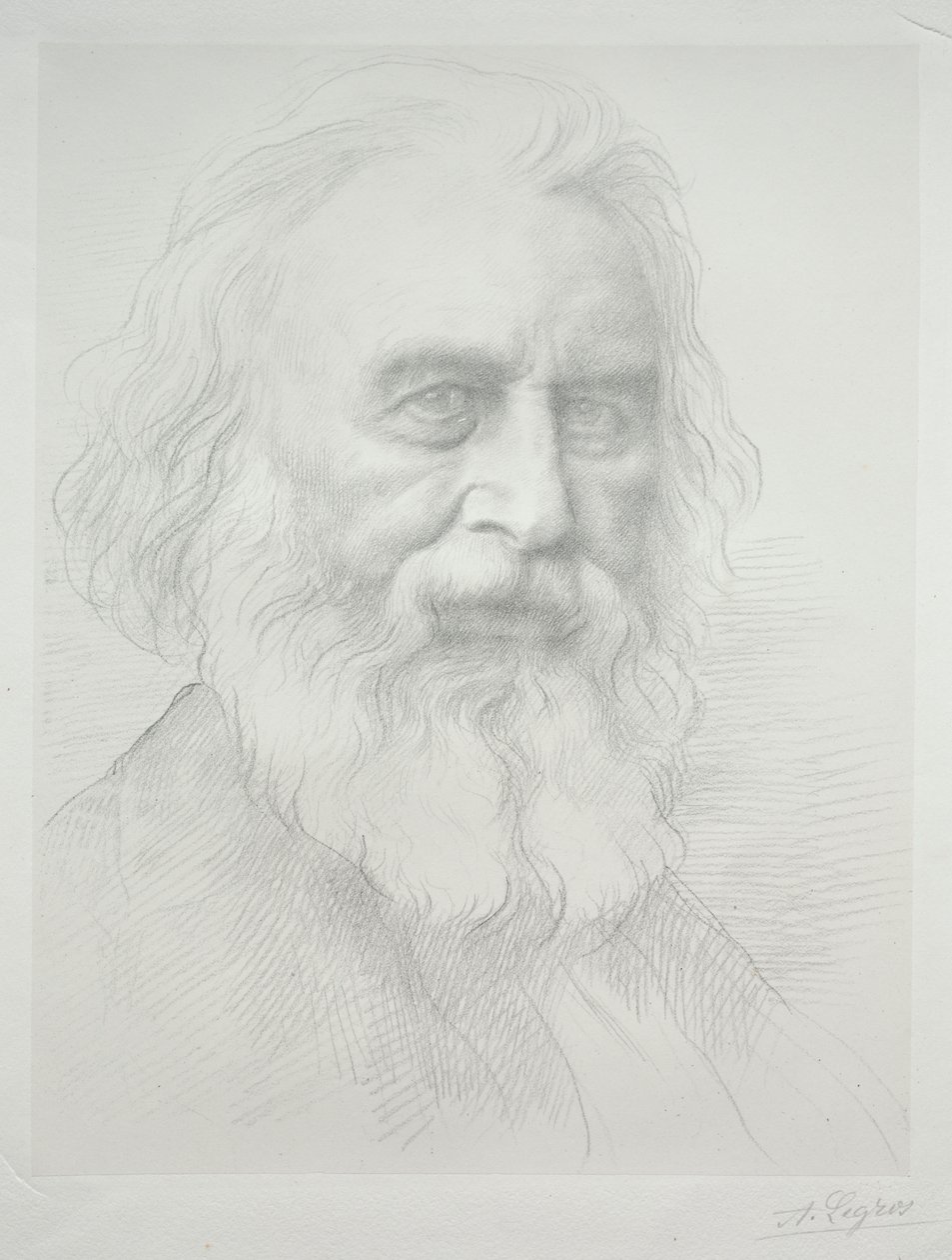 Henry Wadsworth Longfellow'un Portresi (2. Plaka) by Alphonse Legros
