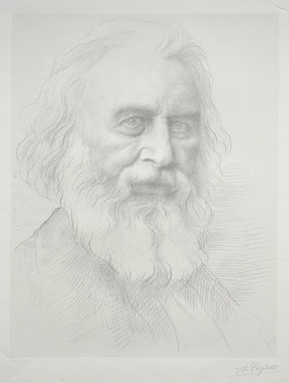 Henry Wadsworth Longfellow 2. Plakasının Portresi. by Alphonse Legros