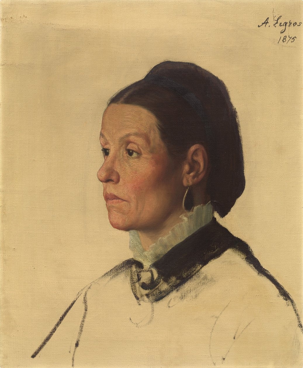 Bir Kadının Portresi by Alphonse Legros