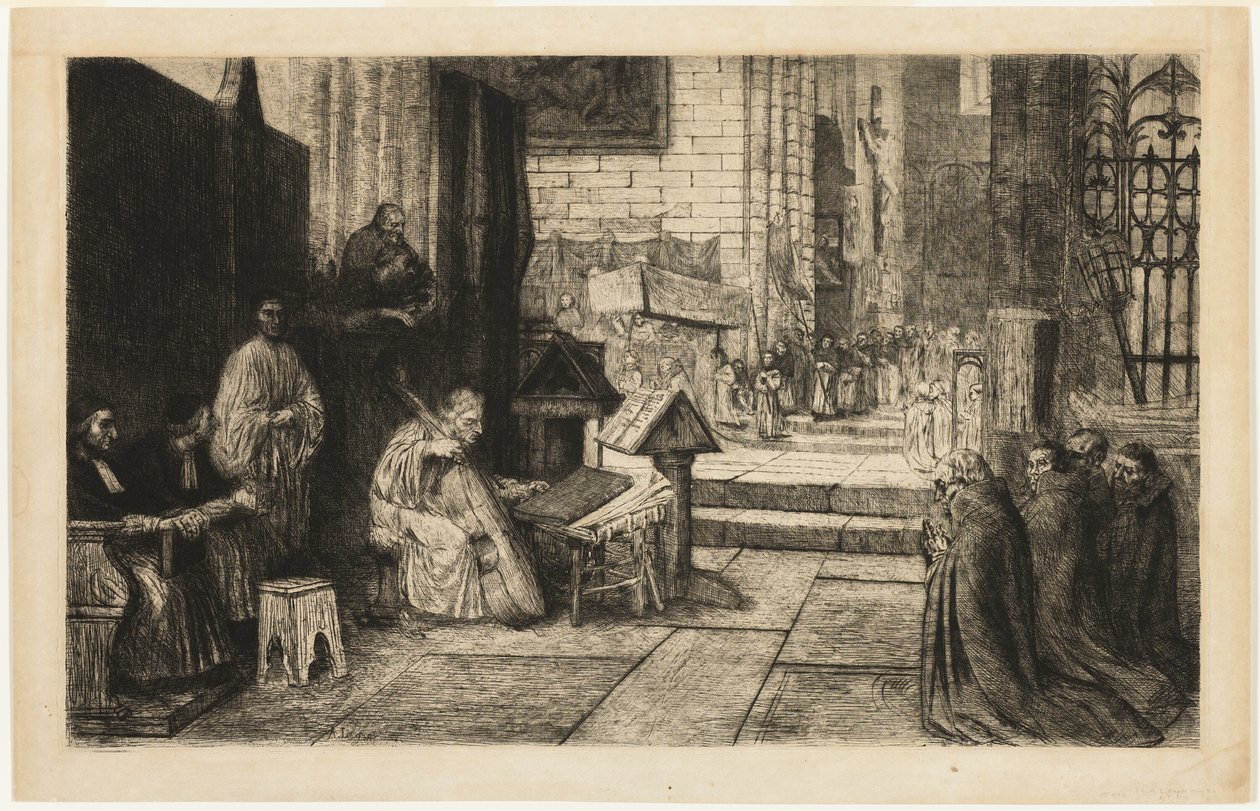 İspanyol Kilisesi'nde alayı by Alphonse Legros