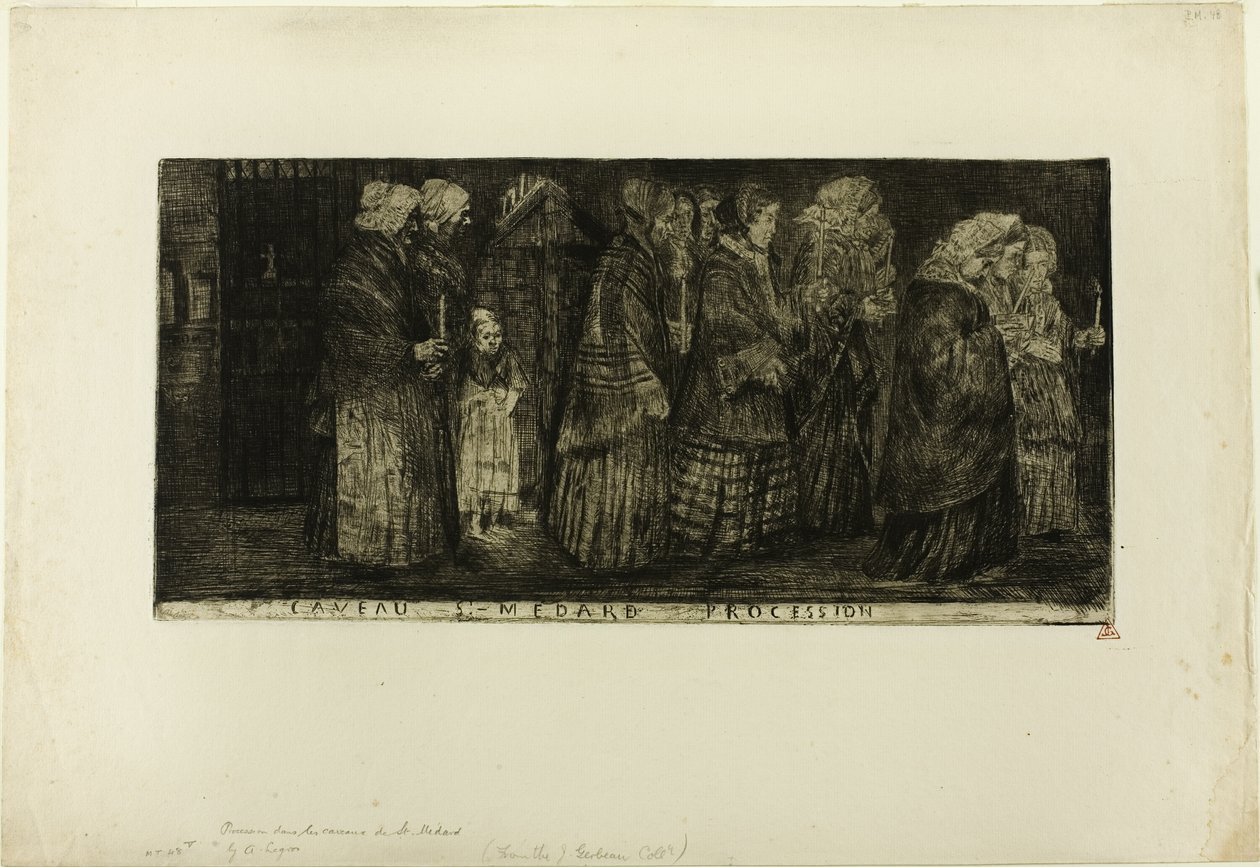 St. Medard Mahzeninde Alayı by Alphonse Legros