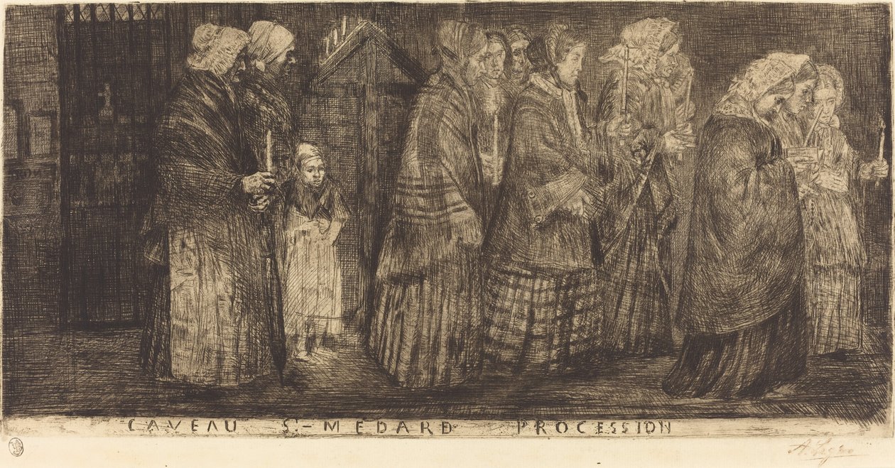 Aziz Medard Kabirinde Alayı by Alphonse Legros