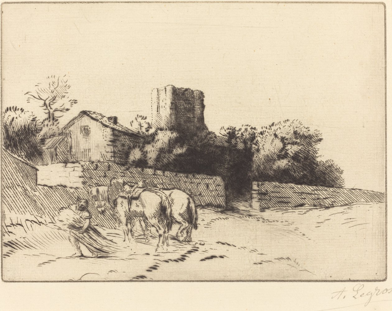 Rahip Duvarı (Le mur du presbytere) by Alphonse Legros