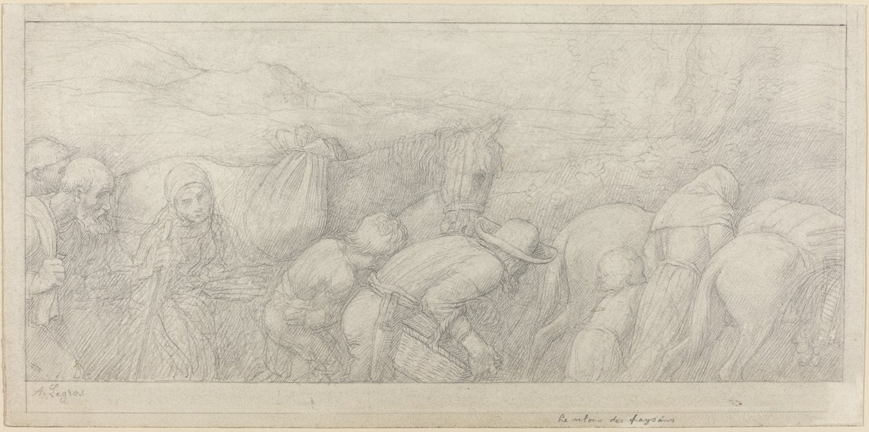 Köylülerin Dönüşü. by Alphonse Legros