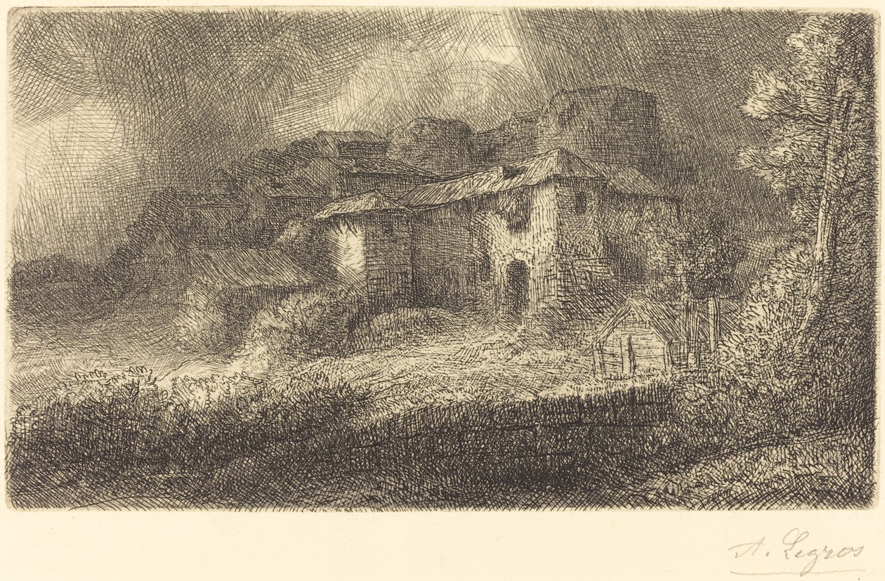 Bir Şato Harabeleri Şato kalıntıları. by Alphonse Legros