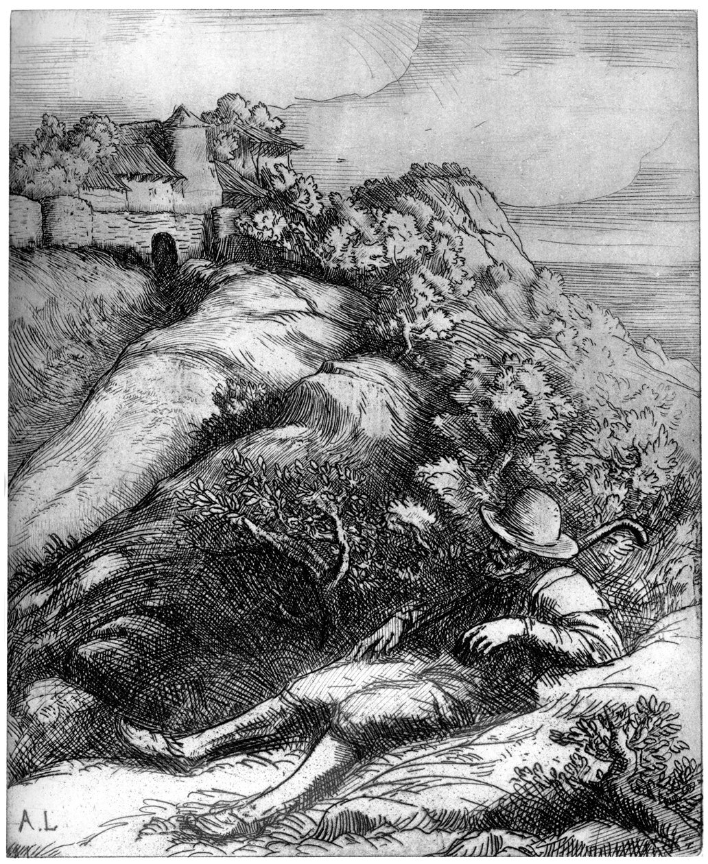 Dinlenme Çoban, c1860-1910 1924 by Alphonse Legros