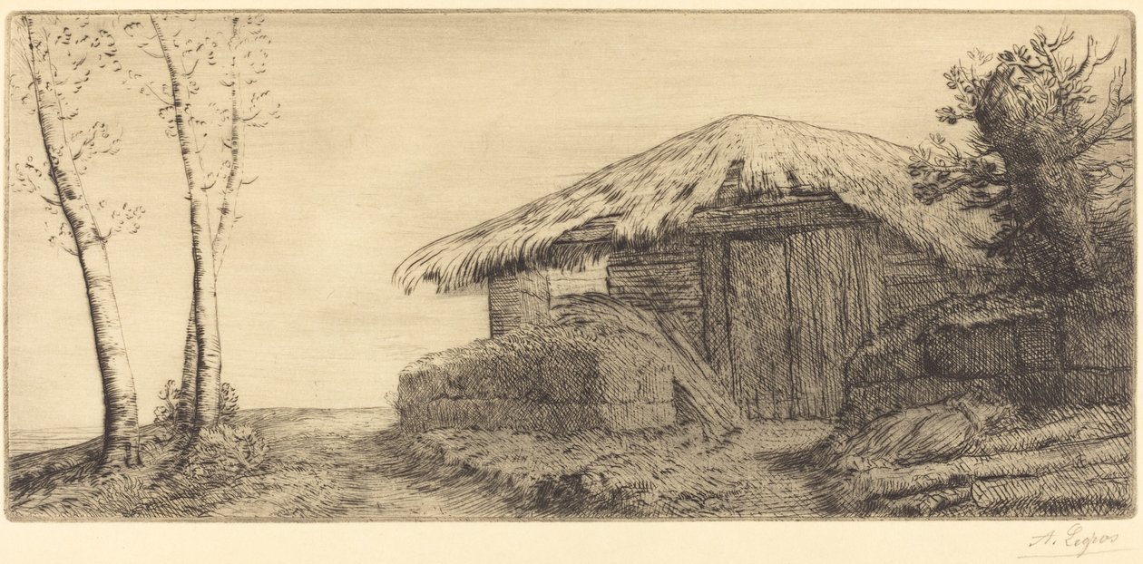 Bir Yamaçta Çoban Kulübesi by Alphonse Legros