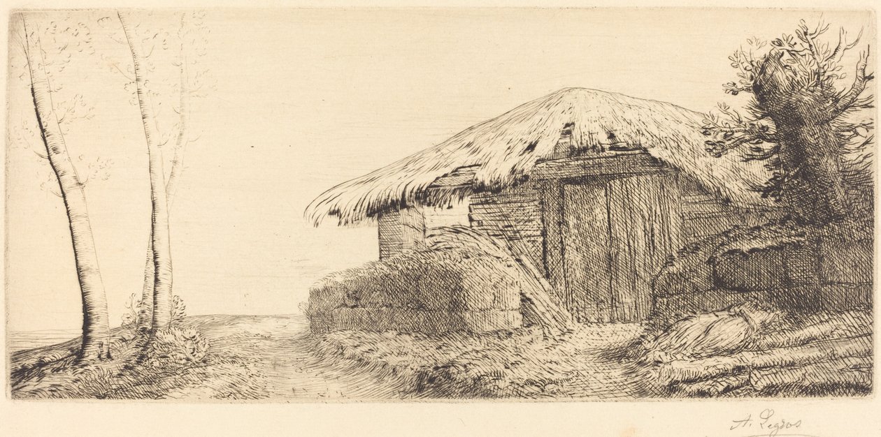 Bir Yamaçta Çoban Kulübesi by Alphonse Legros